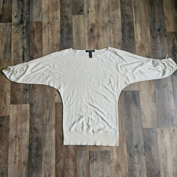 Lauren Ralph Lauren Women's Cream Top Size PS 80% Silk 20% Cotton - Picture 7 of 9